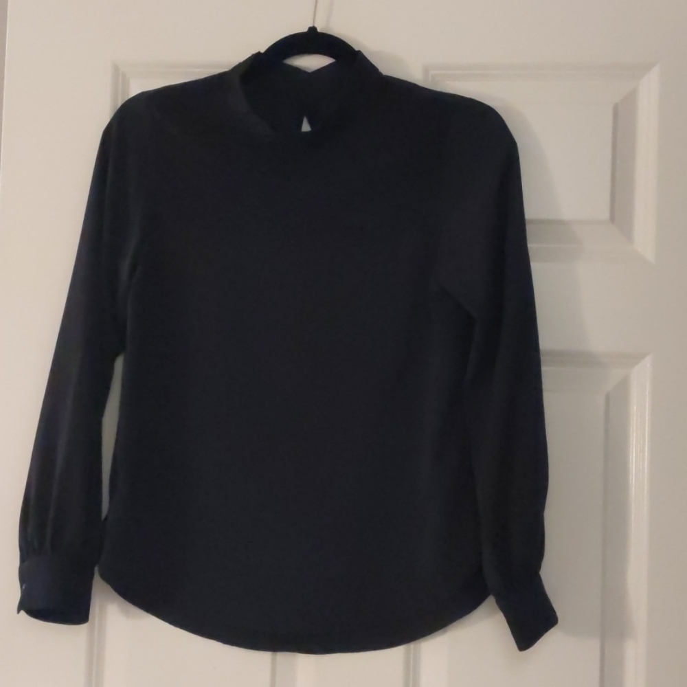 Black Blouse with Lace Accents